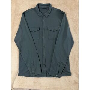 Vuori Boulevard Collared Shirt Shacket Men XL Gray Botton Up Long Sleeve V281 EU